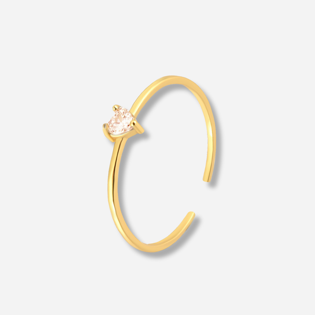 Adora Heart Ring  Open Ended Ring J’Adore Jewelry Gold-Champagne