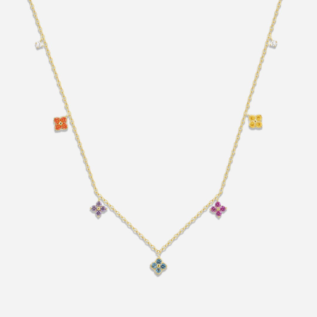 Aili Colorful Clover Necklace  Charm Necklace J’Adore Jewelry