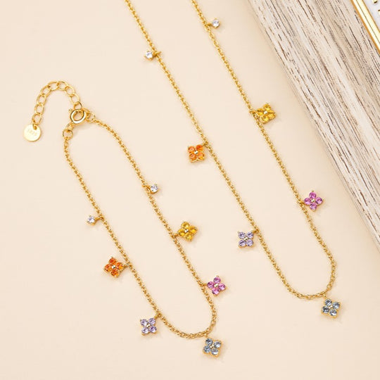 Aili Colorful Clover Necklace  Charm Necklace J’Adore Jewelry