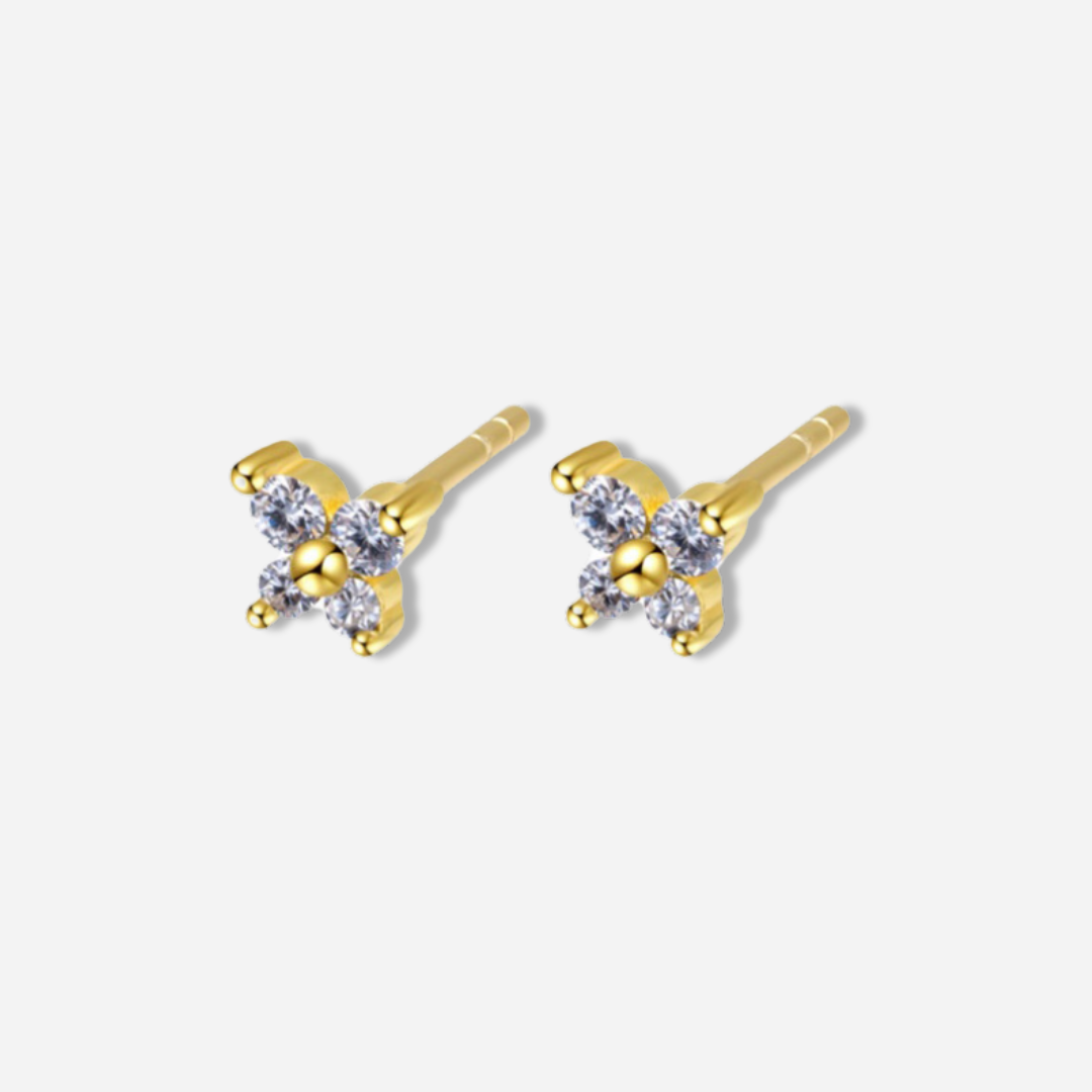 Amani Birthstones Butterfly Stud Earrings  Stud Earrings J’Adore Jewelry April-White-Zirconia