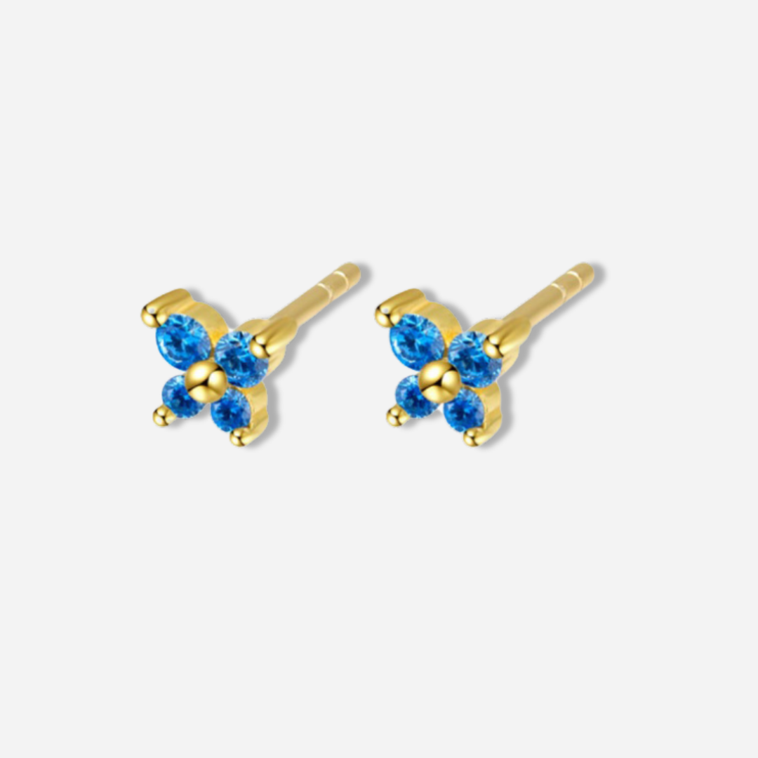 Amani Birthstones Butterfly Stud Earrings  Stud Earrings J’Adore Jewelry December-Blue-Topaz