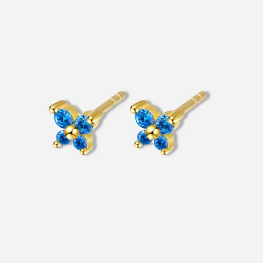 Amani Birthstones Butterfly Stud Earrings  Stud Earrings J’Adore Jewelry December-Blue-Topaz