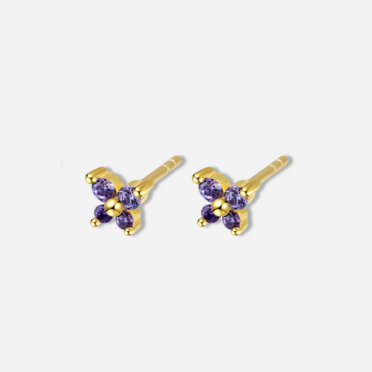 Amani Birthstones Butterfly Stud Earrings  Stud Earrings J’Adore Jewelry February-Amethyst