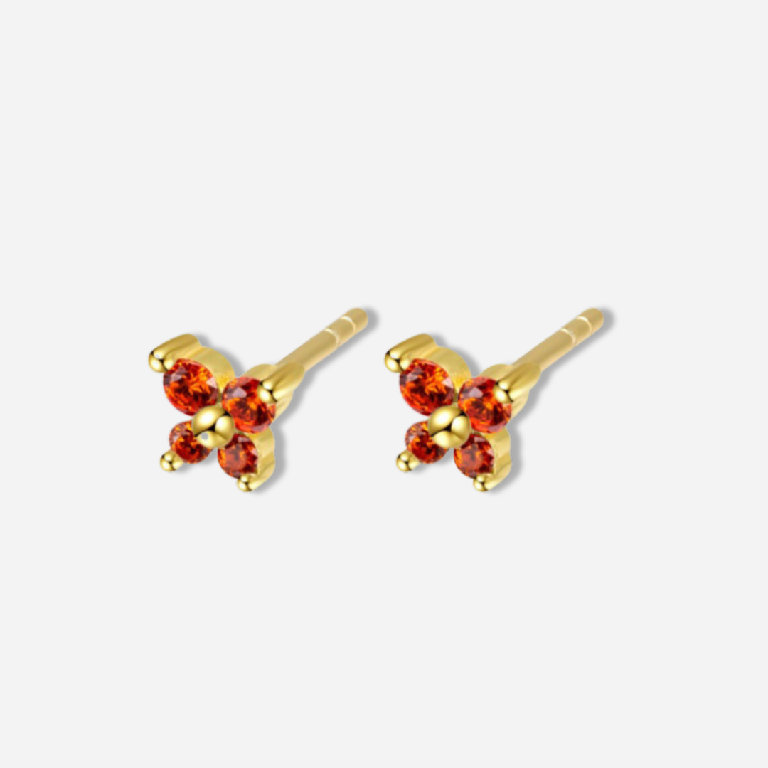 Amani Birthstones Butterfly Stud Earrings  Stud Earrings J’Adore Jewelry January-Garnet