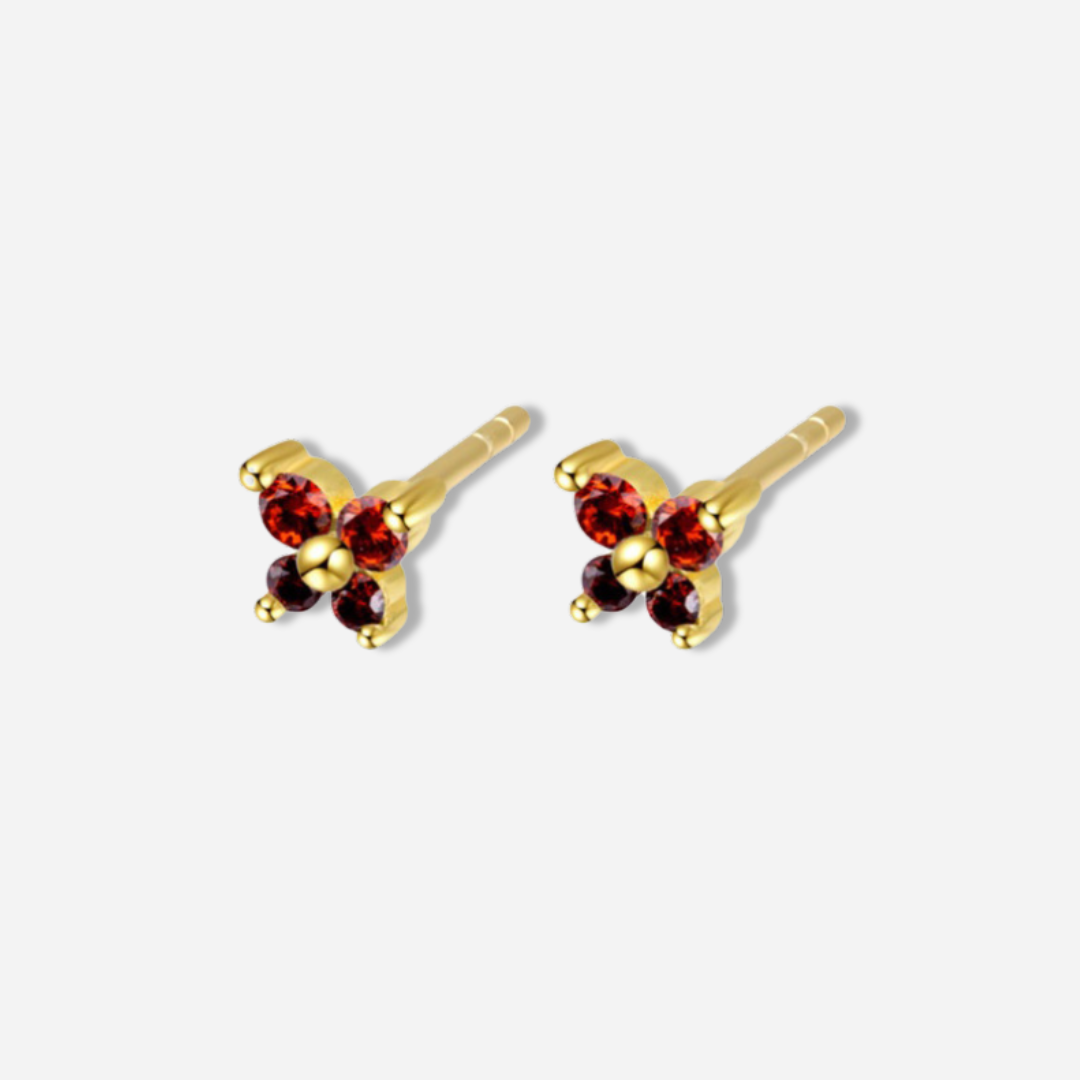 Amani Birthstones Butterfly Stud Earrings  Stud Earrings J’Adore Jewelry July-Jacinth