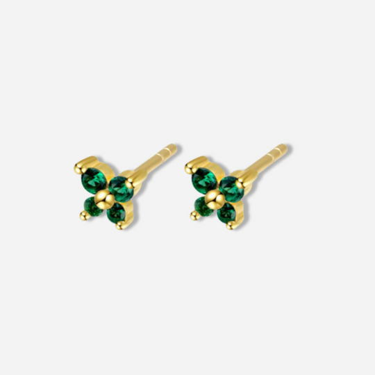 Amani Birthstones Butterfly Stud Earrings  Stud Earrings J’Adore Jewelry May-Green-Spinel