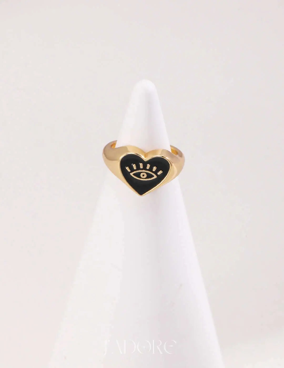 Belle Evil Eye Heart Signet Ring - J’Adore Jewelry
