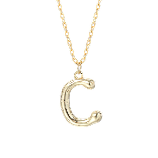 Kaia Bubble Initial Letter Necklace  Pendant Necklace J’Adore Jewelry