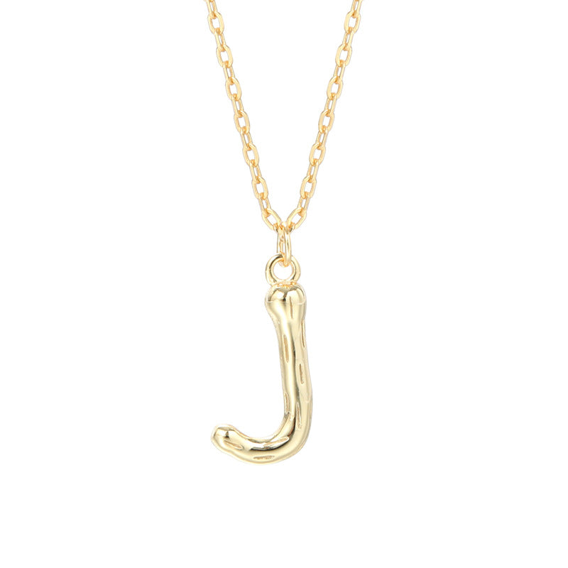 Kaia Bubble Initial Letter Necklace  Pendant Necklace J’Adore Jewelry