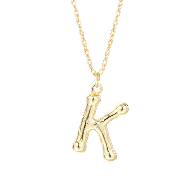 Kaia Bubble Initial Letter Necklace  Pendant Necklace J’Adore Jewelry