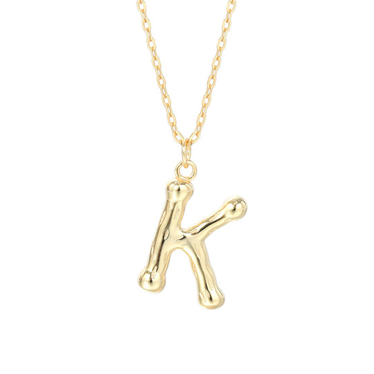 Kaia Bubble Initial Letter Necklace  Pendant Necklace J’Adore Jewelry