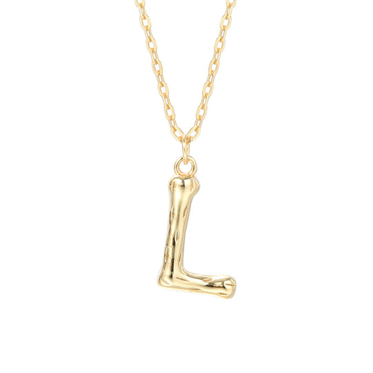 Kaia Bubble Initial Letter Necklace  Pendant Necklace J’Adore Jewelry