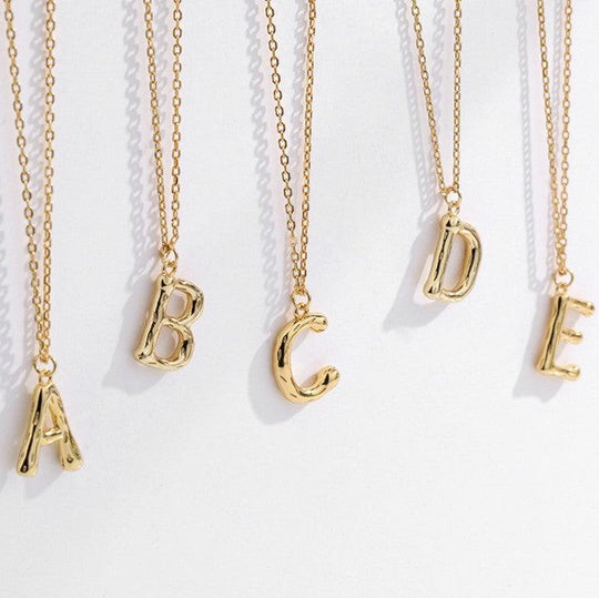 Kaia Bubble Initial Letter Necklace  Pendant Necklace J’Adore Jewelry