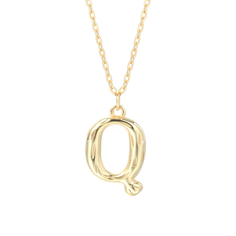 Kaia Bubble Initial Letter Necklace  Pendant Necklace J’Adore Jewelry