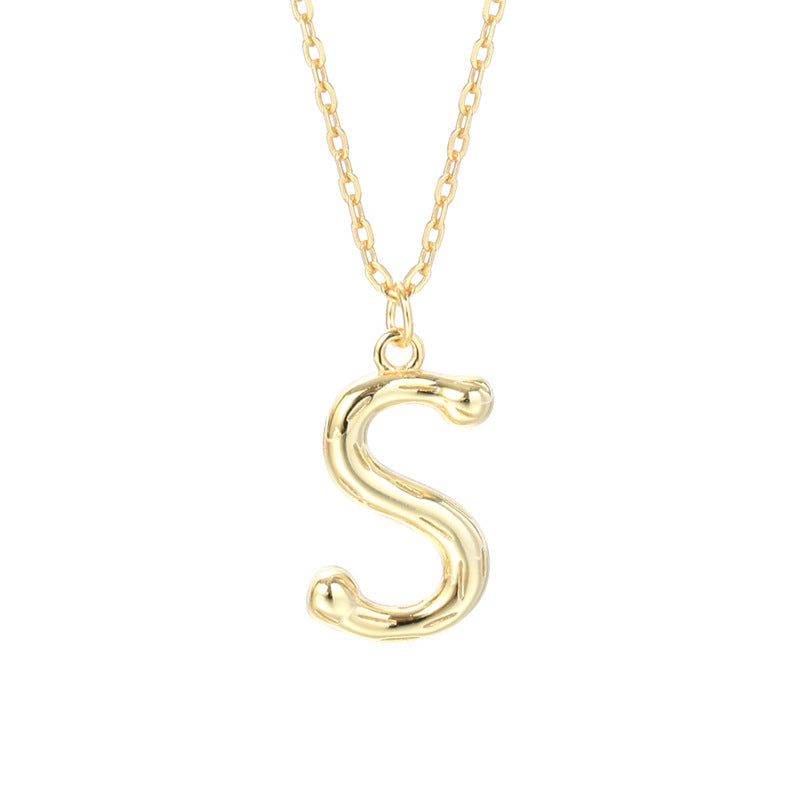 Kaia Bubble Initial Letter Necklace  Pendant Necklace J’Adore Jewelry