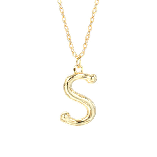 Kaia Bubble Initial Letter Necklace  Pendant Necklace J’Adore Jewelry