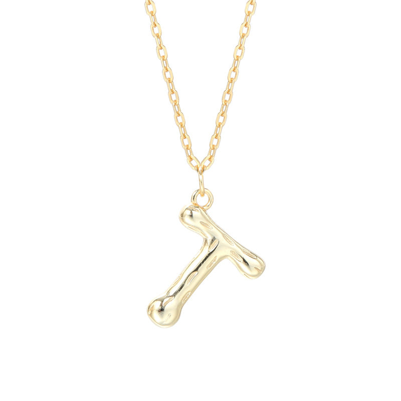 Kaia Bubble Initial Letter Necklace  Pendant Necklace J’Adore Jewelry