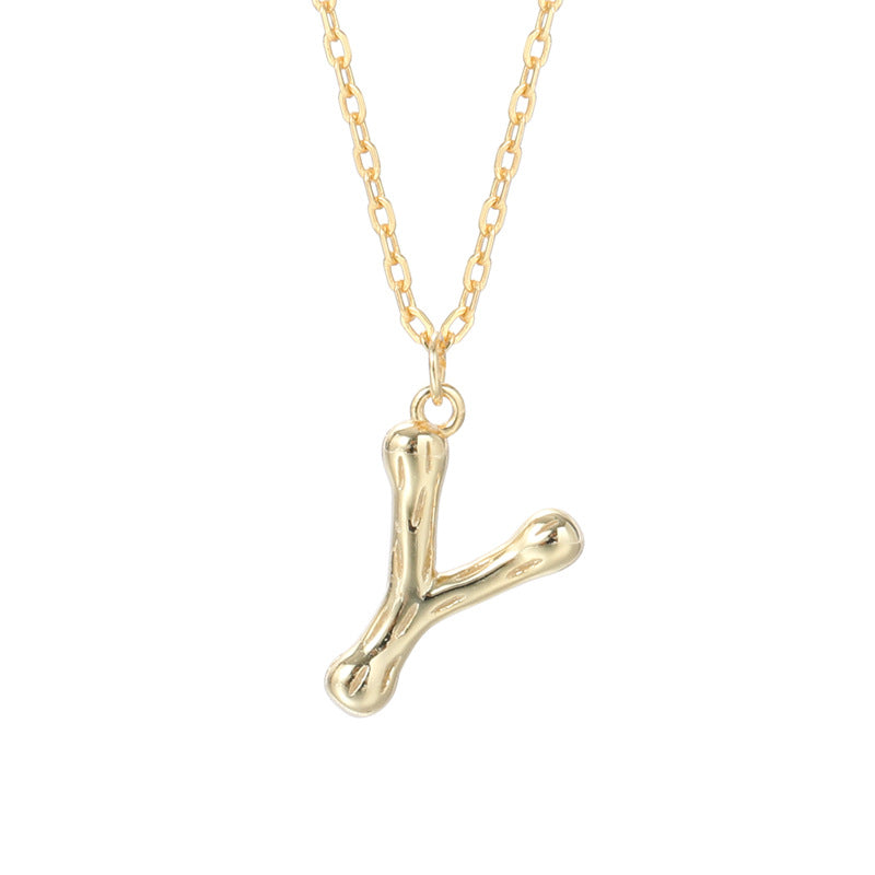 Kaia Bubble Initial Letter Necklace  Pendant Necklace J’Adore Jewelry