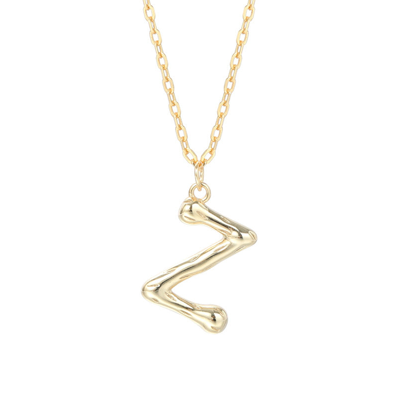 Kaia Bubble Initial Letter Necklace  Pendant Necklace J’Adore Jewelry