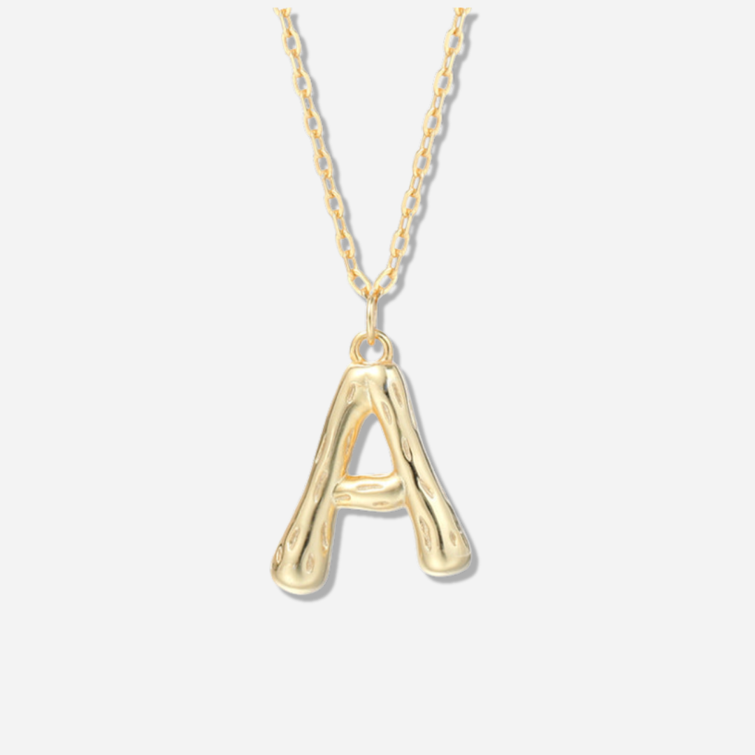 Kaia Bubble Initial Letter Necklace  Pendant Necklace J’Adore Jewelry A