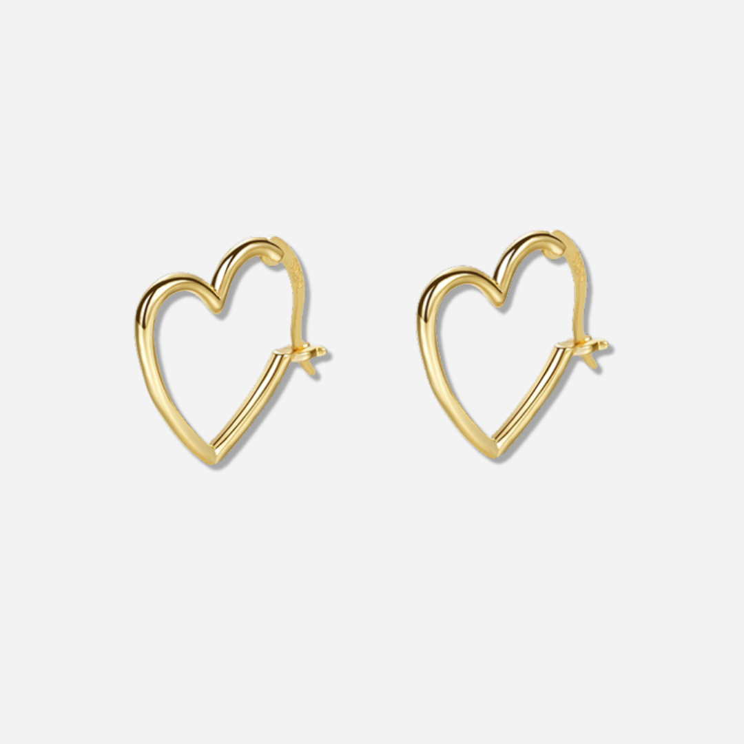 Carissa Heart Hoop Earrings  Hoop Earrings J’Adore Jewelry Gold