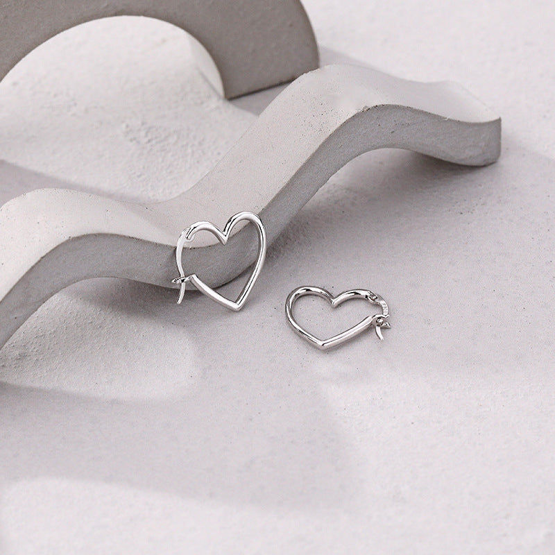 Carissa Heart Hoop Earrings  Hoop Earrings J’Adore Jewelry Silver