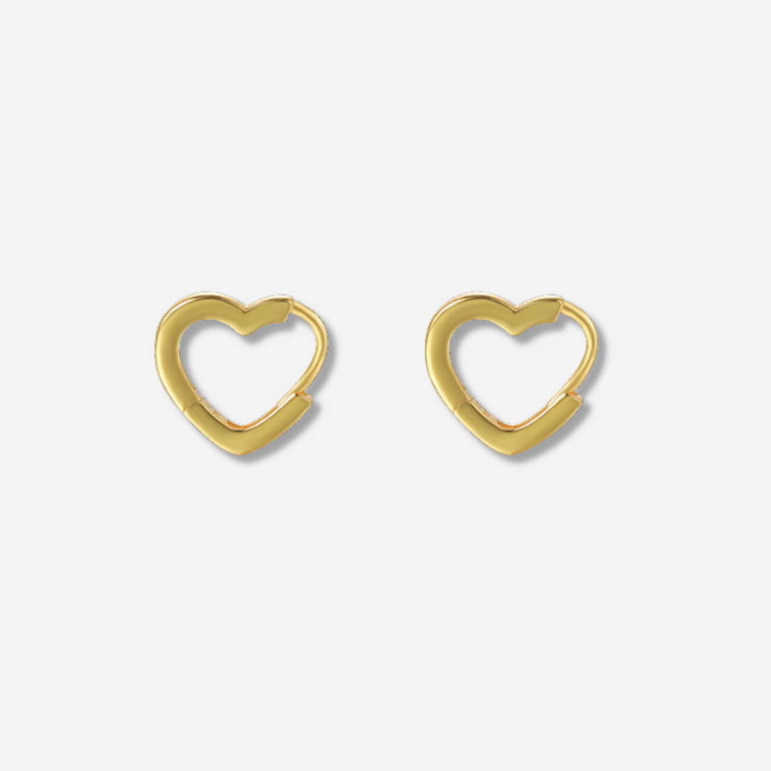 Clarita Heart Huggie Earrings  Huggies J’Adore Jewelry Gold