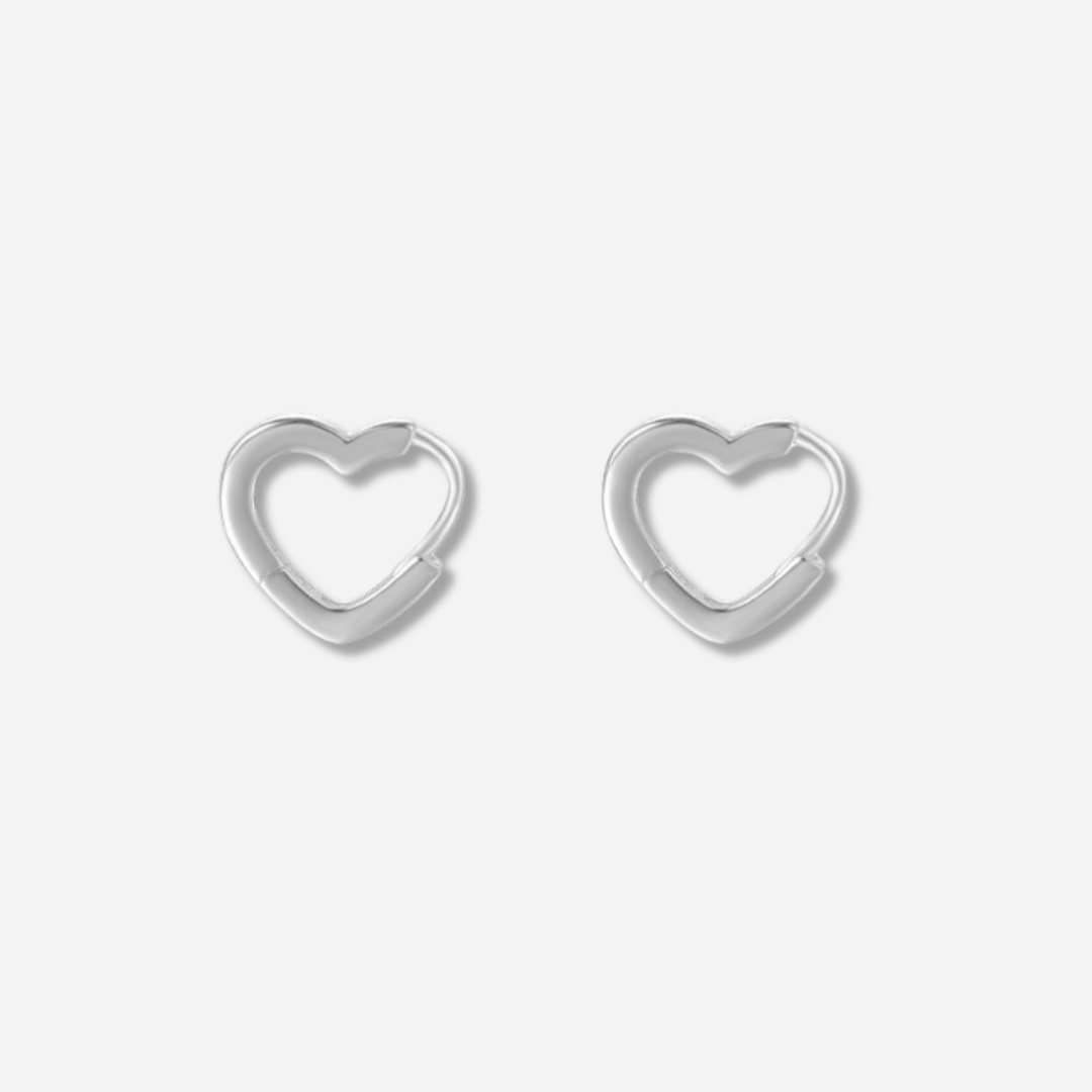 Clarita Heart Huggie Earrings  Huggies J’Adore Jewelry Silver