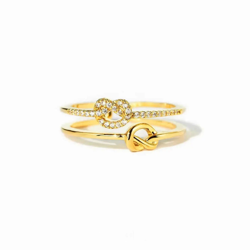 Knot Ring - Ella Double Knot Ring with Cubic Zirconia – J