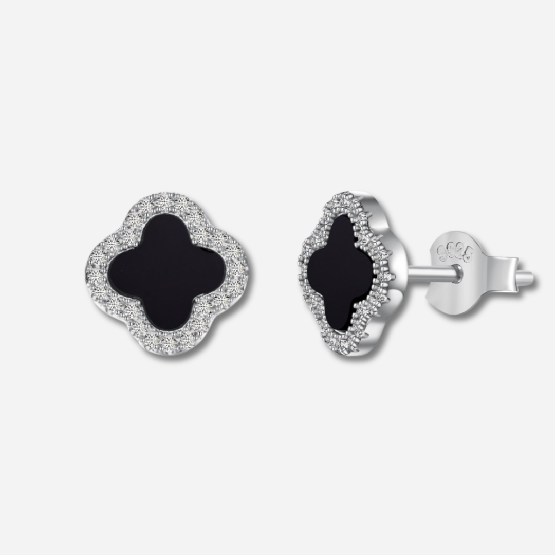 Fayola Clover Stud Earrings  Stud Earrings J’Adore Jewelry Black