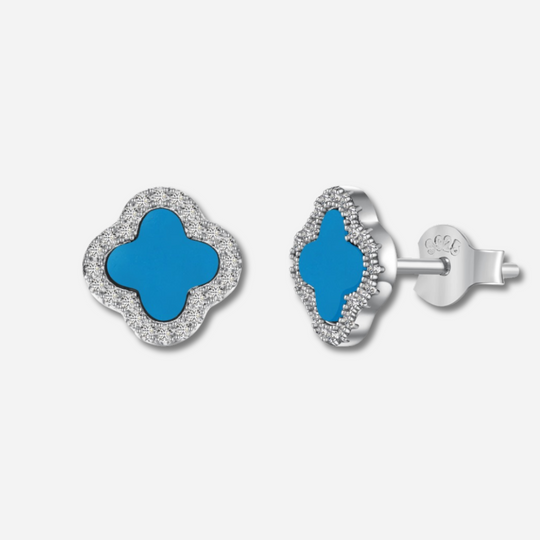 Fayola Clover Stud Earrings  Stud Earrings J’Adore Jewelry Pale-Blue