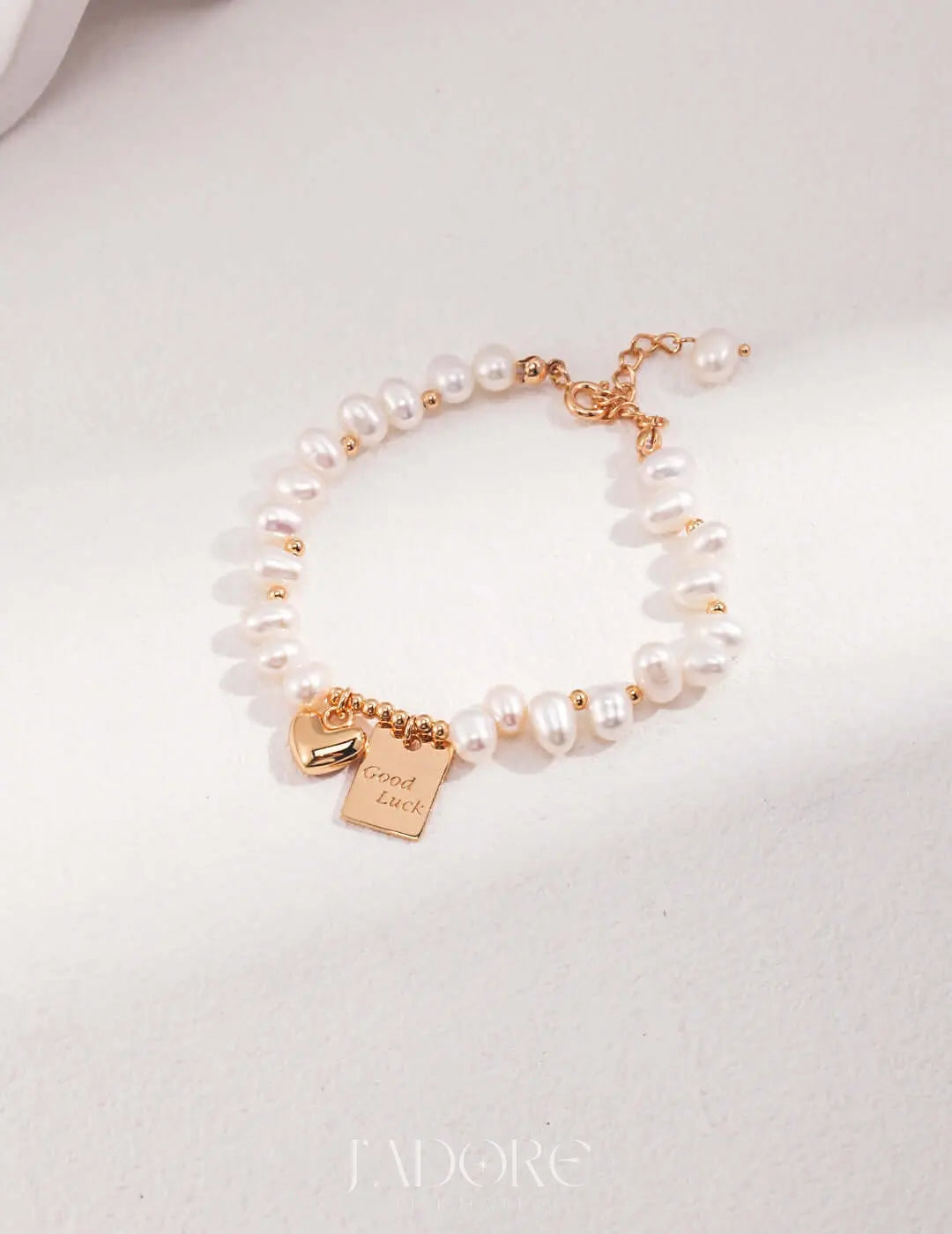 Golden Heart Pearl Bracelet - J’Adore Jewelry