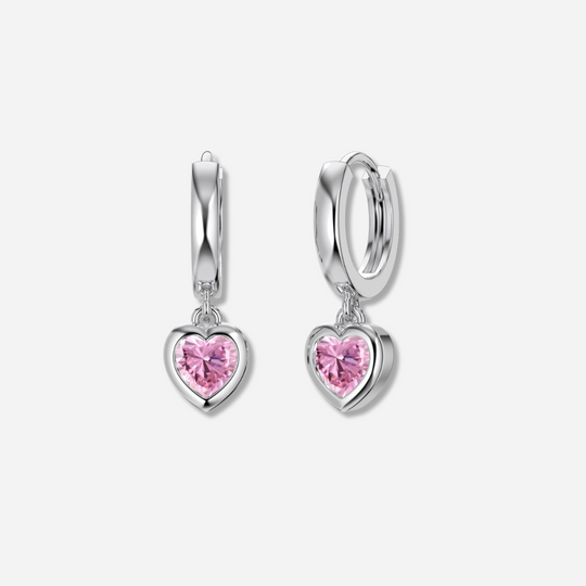 Gratia Heart Drop Earrings  Drop Earrings J’Adore Jewelry Pink