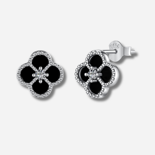 Guin Clover Stud Earrings  Stud Earrings J’Adore Jewelry Black