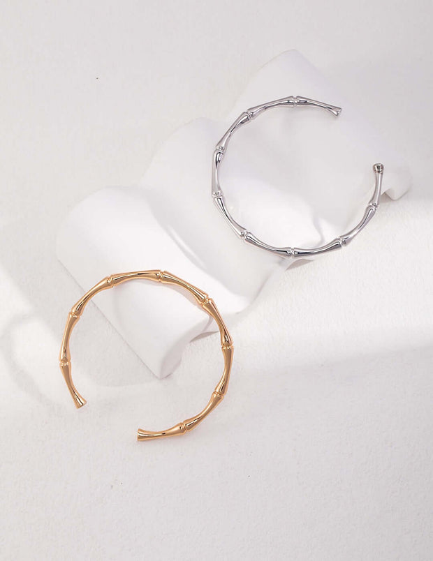 A stylish pair of Bamboo Bangle cuff bracelets.