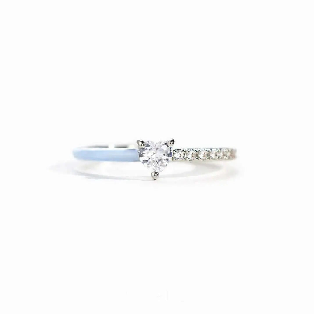 Kyla Heart Half Enamel Ring - J’Adore Jewelry