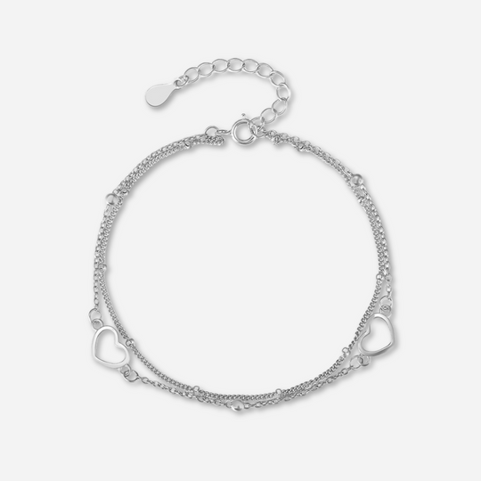 Leta Heart Double Layered Bracelet  bracelet J’Adore Jewelry