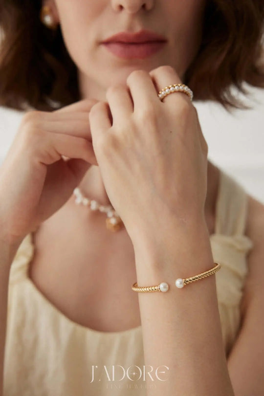 Maisie Pearl Bangle - J’Adore Jewelry