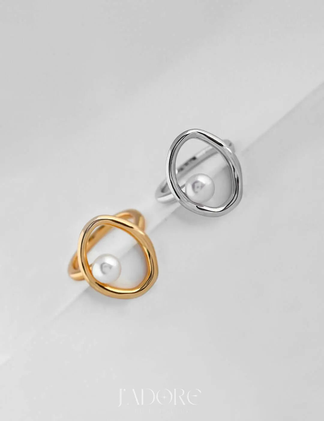 Minimalist Pearl Loop Ring - J’Adore Jewelry