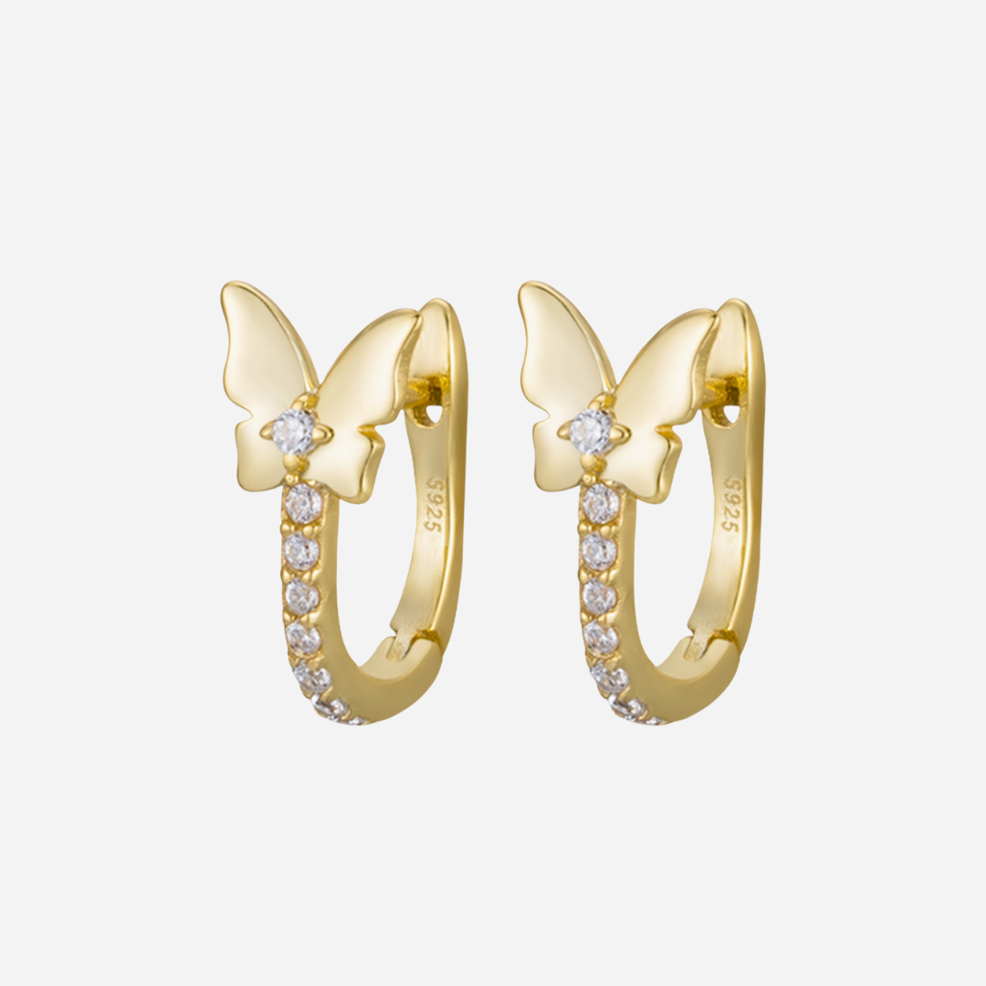 Paloma Butterfly Hoop Earrings   J’Adore Jewelry Gold