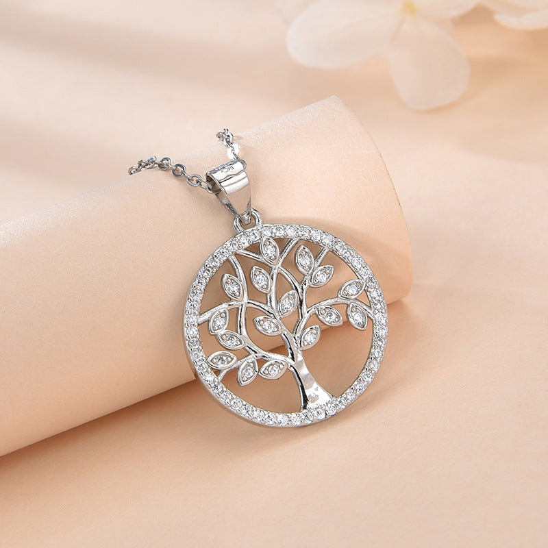 Sandra Shining Tree of Life Pendant Necklace  Pendant Necklace J’Adore Jewelry White