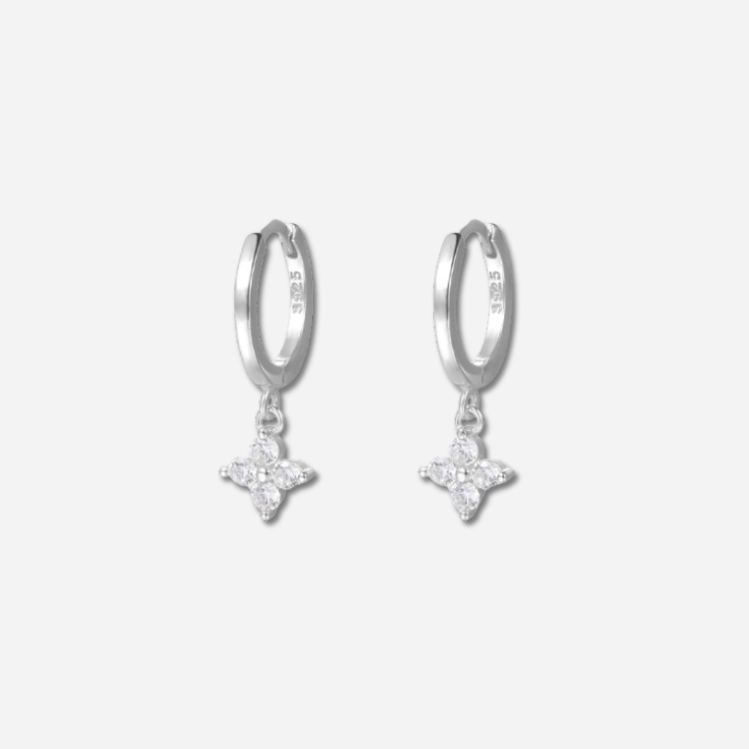 Triss Clover Drop Earrings  Drop Earrings J’Adore Jewelry Silver